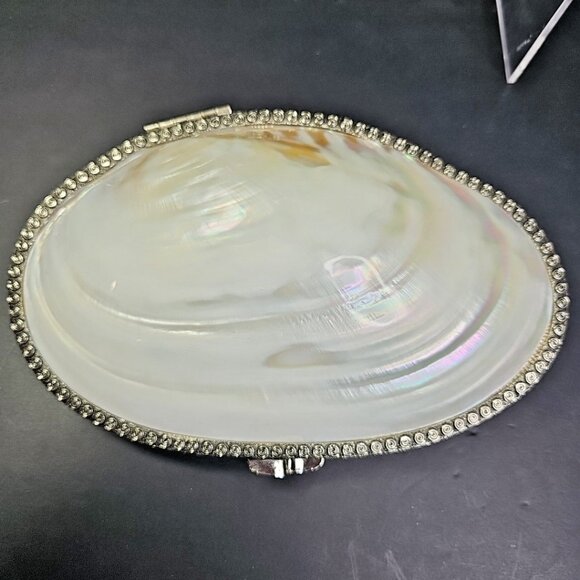 9 Inch Large Mother Of Pearl Trinket Or Jewelry Box WOW! Stunning And Gorgeous - Picture 6 of 16